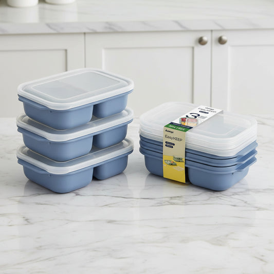 3 Pieces Set Easy Keep Divided Food Containers 1200 ml