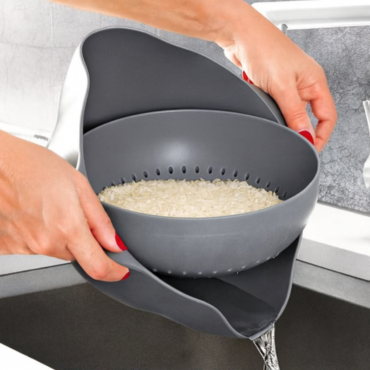 Round Swivel Strainer and Bowl Set 23 cm