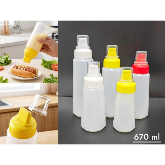 Squeeze Sauce Bottle 670 ml with Fine 5 Holes