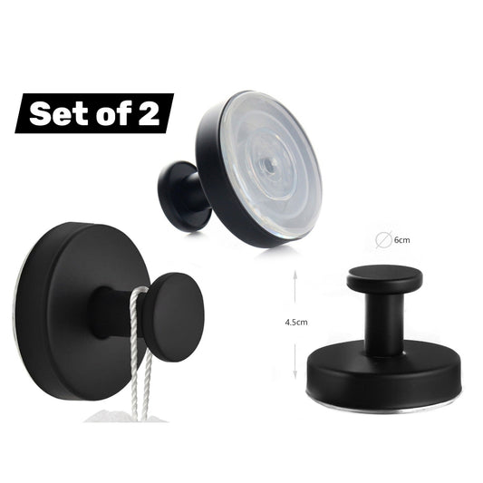 SS304 Black Hanger wStrong Acrylic Stick Back Suction X2