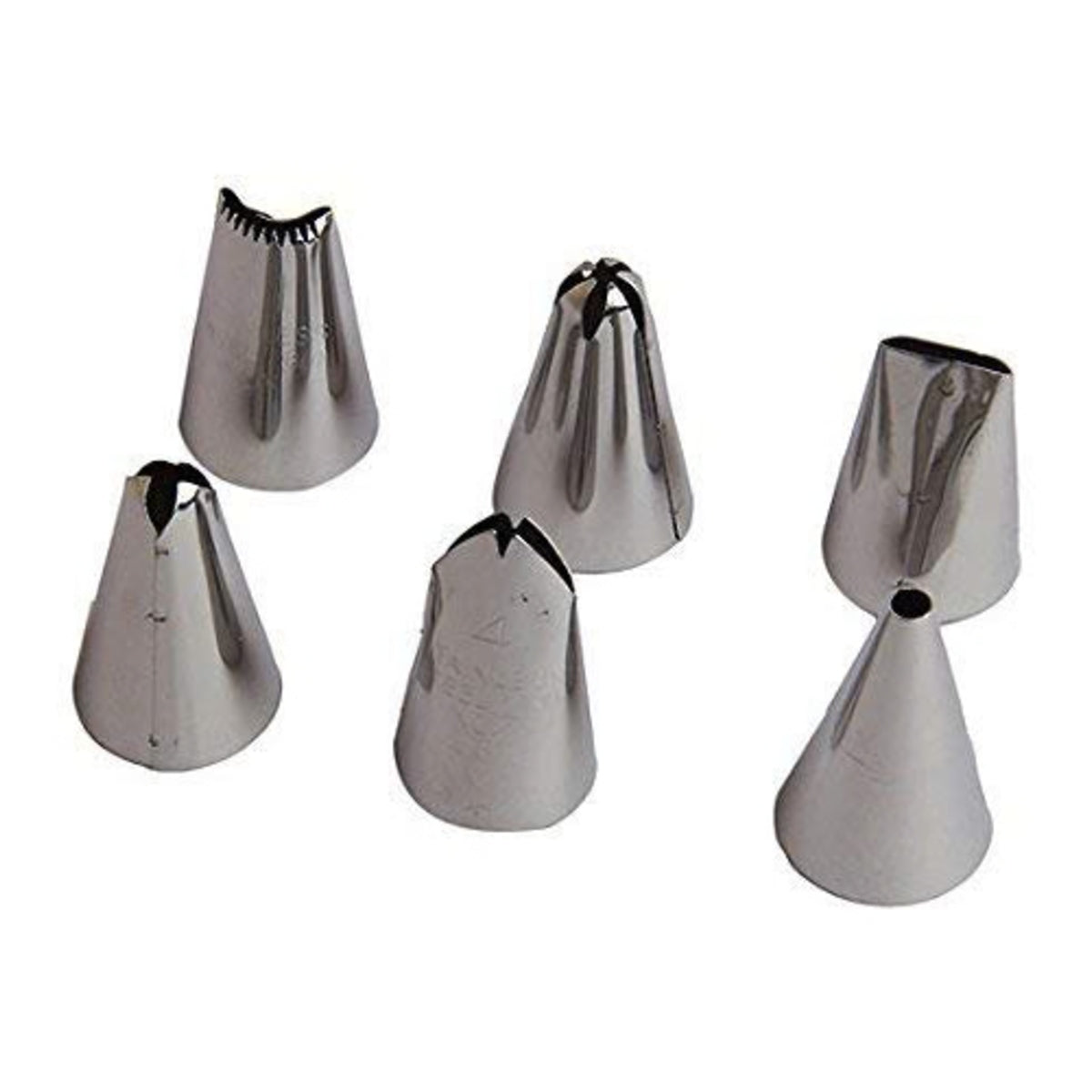 6 Stainless Steel Icing Bag Decoration Tips