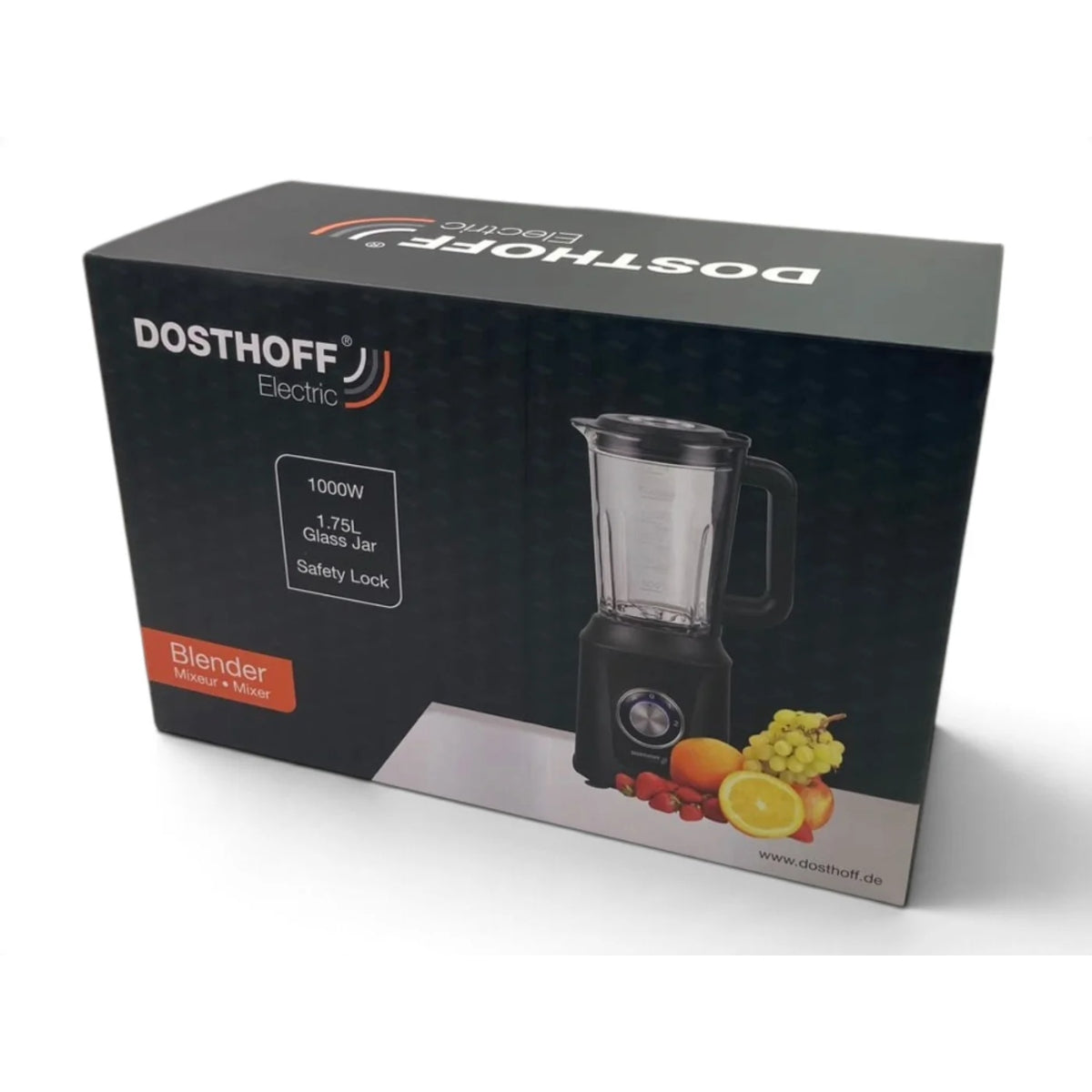 Dosthoff Blender with Glass Jar 1.75 L & Safety Lock