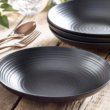 Dosthoff Matt Black Ripple Deep Plate 21 cm - Lunaz Shop