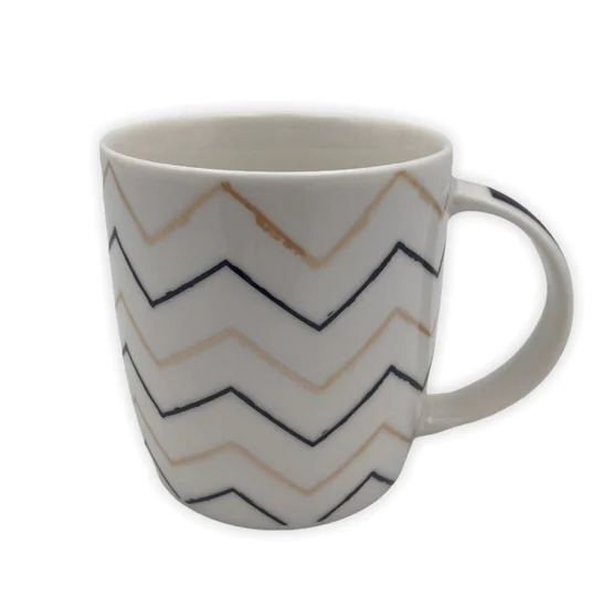 Porcelain Mug black & beige designs
