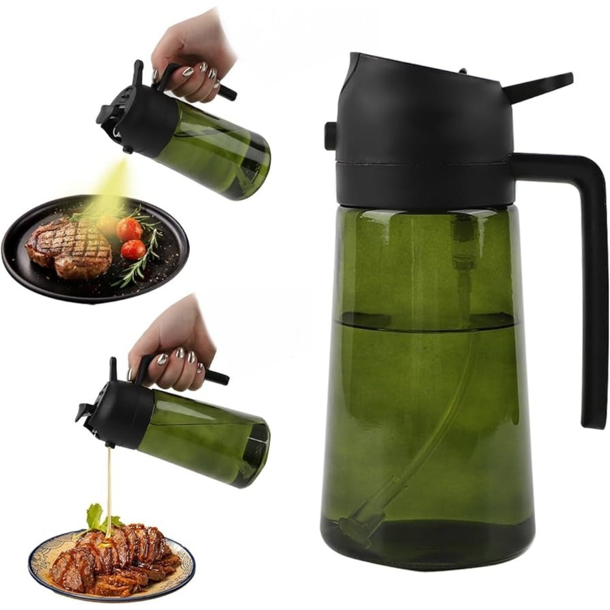 Glass Oil Sprayer and Pourer 2 in 1