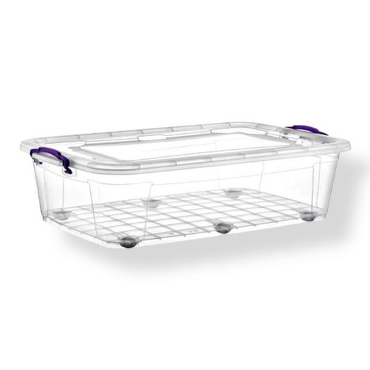 Low Wheelie Clear Storage Box 40 Lt