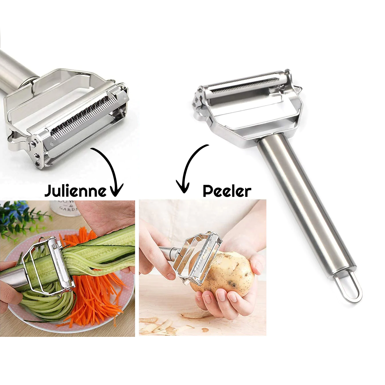 2 in 1 High Quality SS Peeler - Lunaz Shop