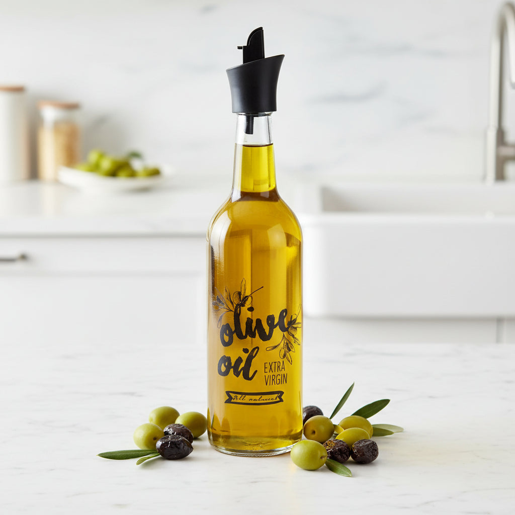 Glass Black Decorated Oil Bottle 750 ml