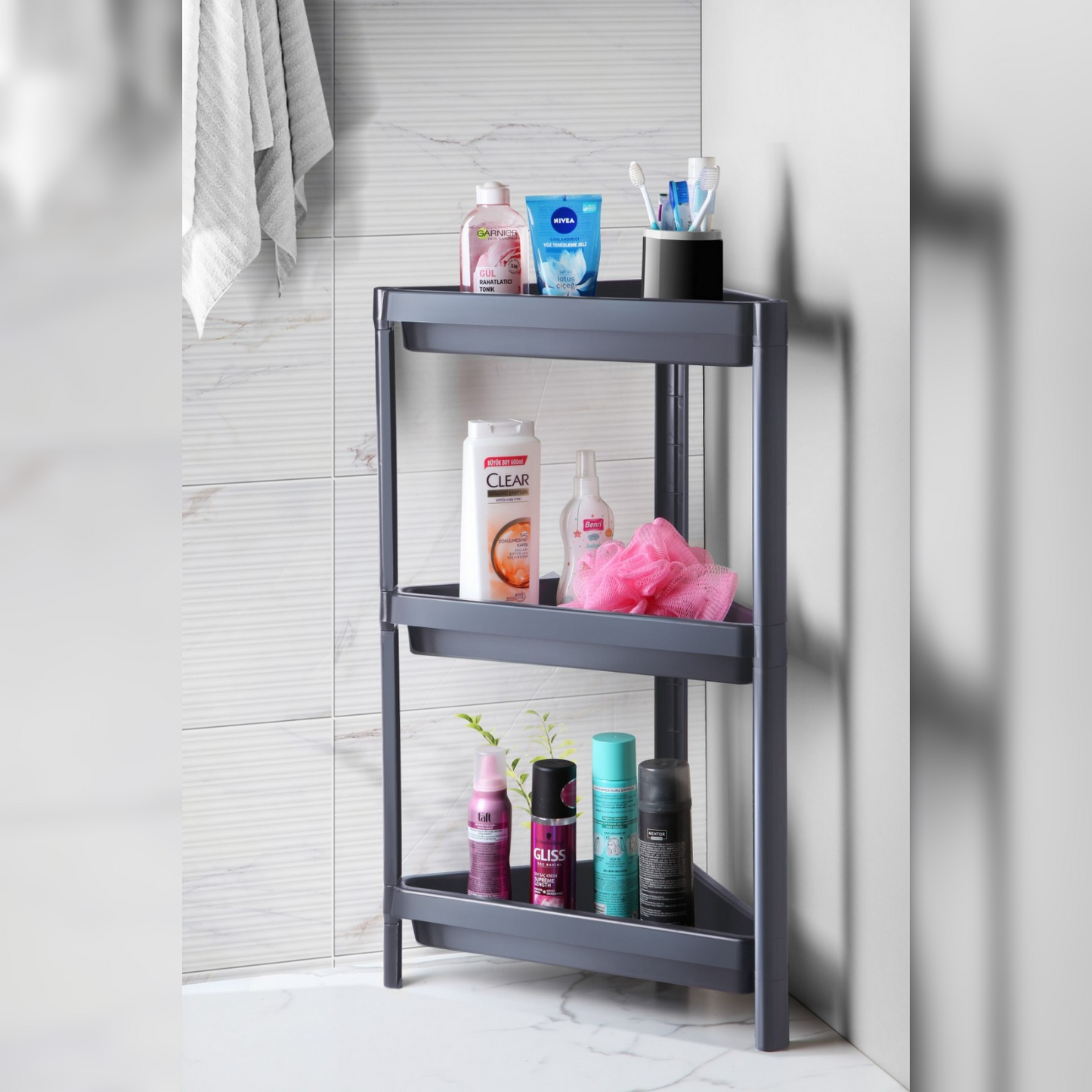 3 Tiers Corner Shelf Unit