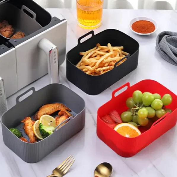 Small Rectangular Air Fryer Silicone Basket Tray