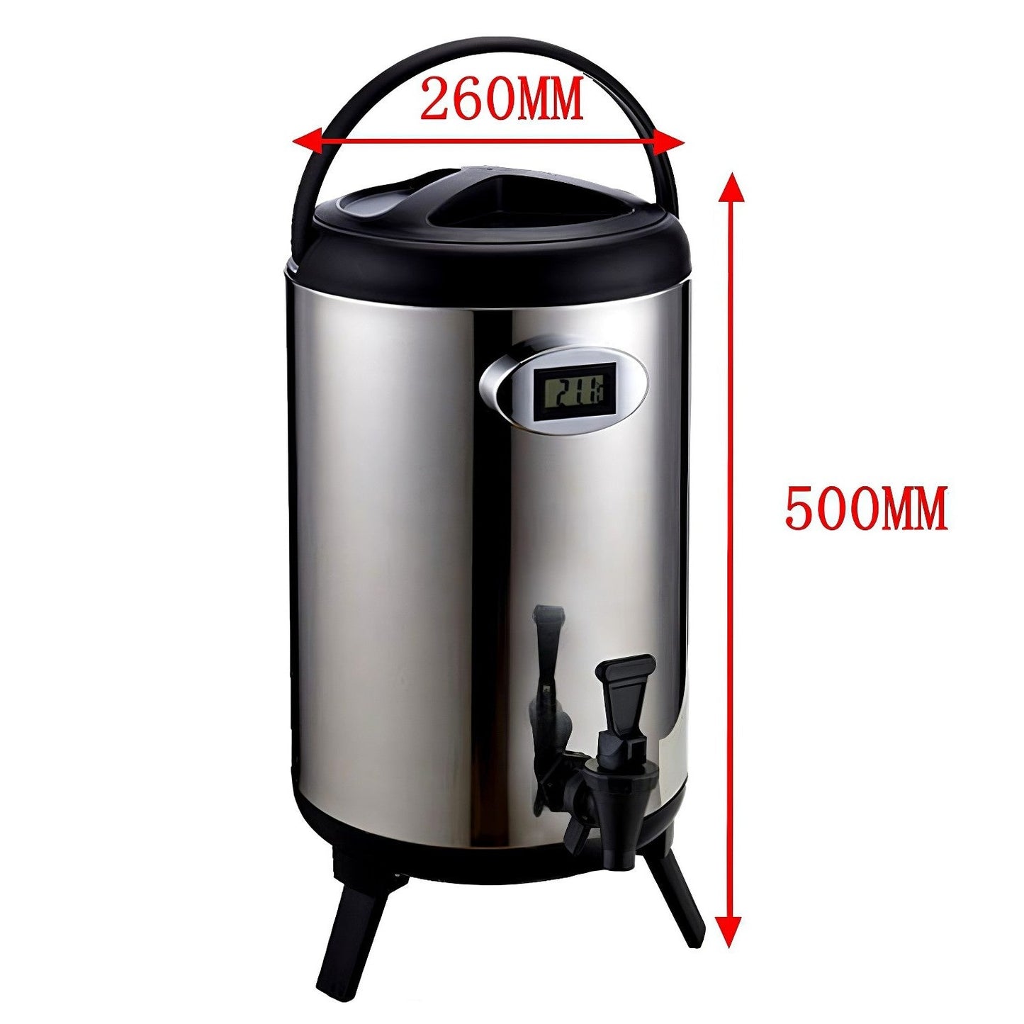 12L Stainless Steel Thermal Jug with Thermometer