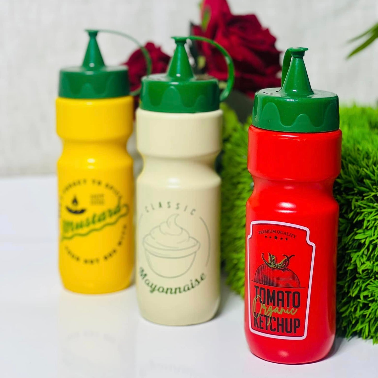 Decorated Plastic Sauce Bottle 660 ml