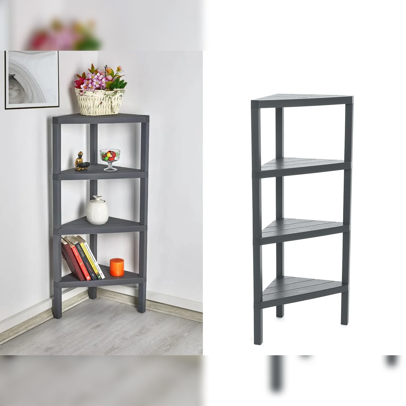 4 Tiers Strong Corner Shelf - Lunaz Shop
