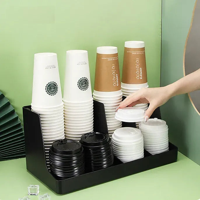 3 Compartments Cup and Lid Holder