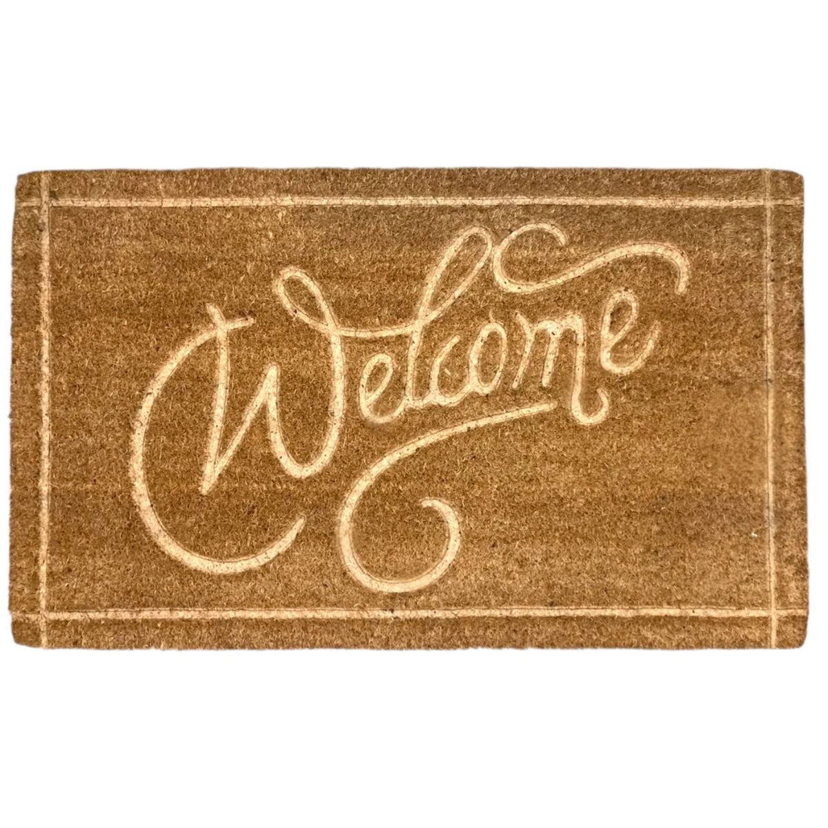 High Quality Embossed Coir Doormat PVC backing 75x45 cm