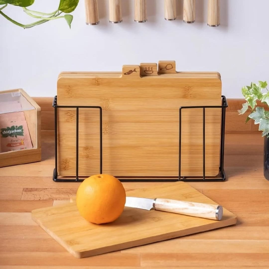 Set of 4 Bamboo Cutting Boards For Food Safety