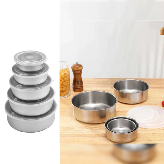 5Pcs/Set Stainless Steel Food Container With Lid - Lunaz Shop