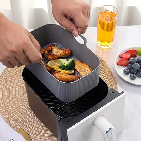 Small Rectangular Air Fryer Silicone Basket Tray