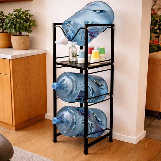 Water Bottle Dispenser 3 tiers Metallic Bottle Holder