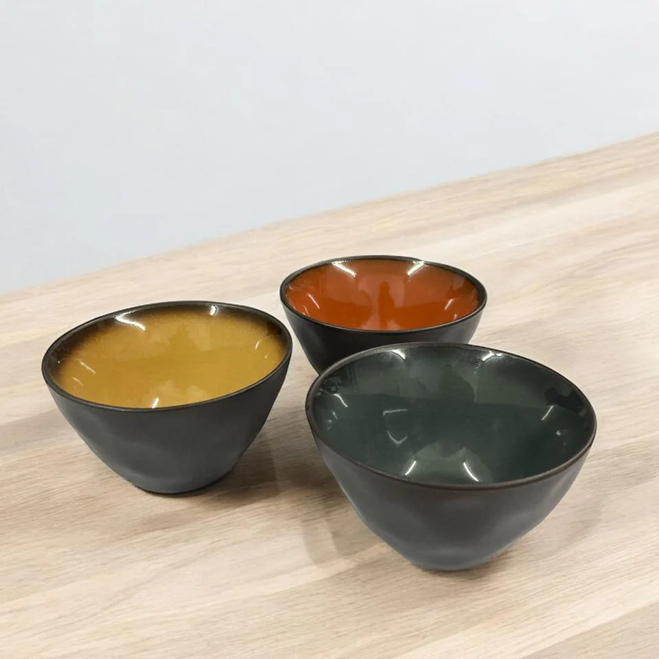 Dosthoff Mat Black with Colored Glaze Sauce Bowl 8 cm - Lunaz Shop