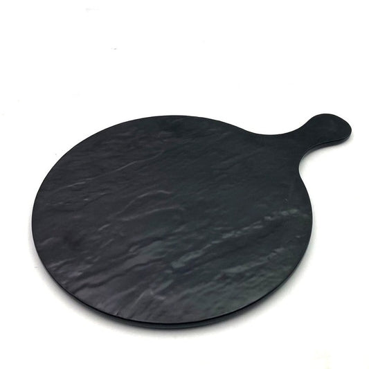 Melamine Flat Round Display Plate Granite Design 29 cm