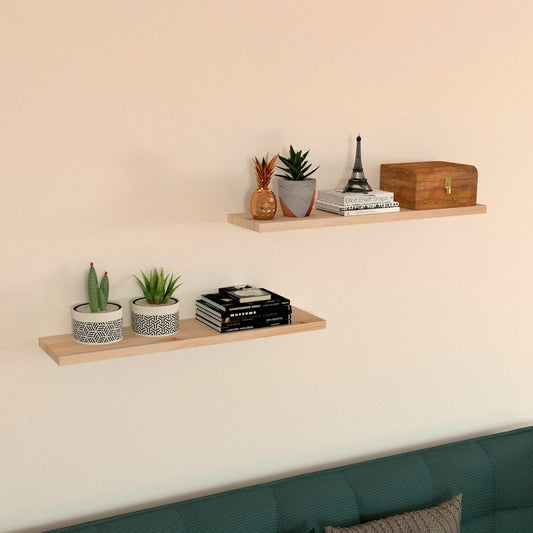 Floating Wooden Shelf 80 cm with Slim Profile