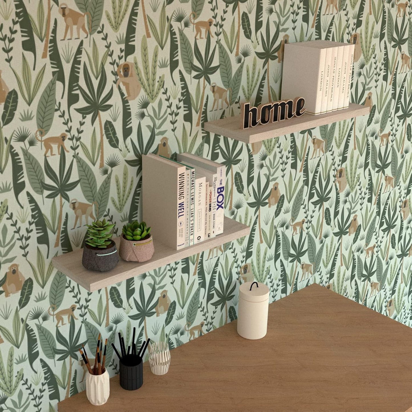 Floating Wooden Shelf 60 cm with Slim Profile