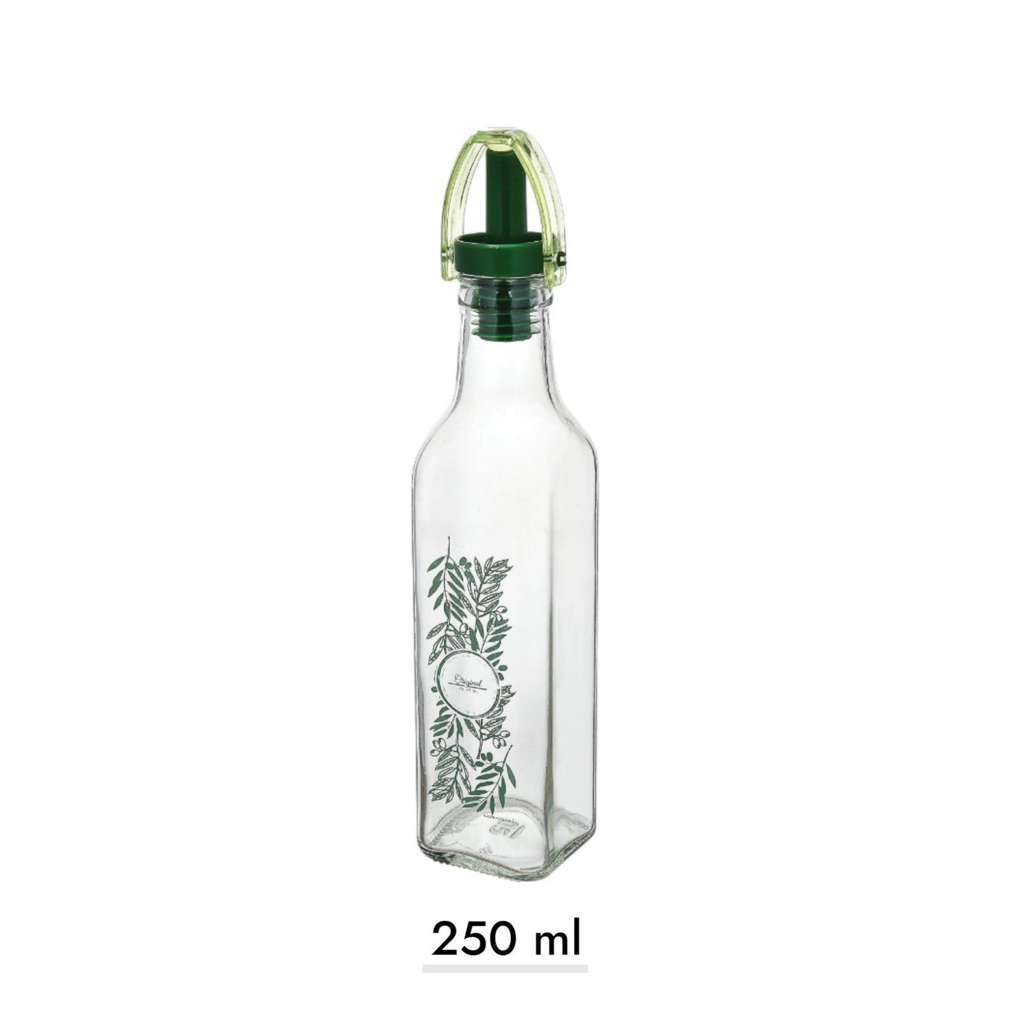 Decorated Square Glass Oil Bottle 250 ml