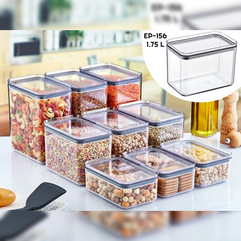 Airtight Rectangular Food Jar 1.75 lt - Lunaz Shop