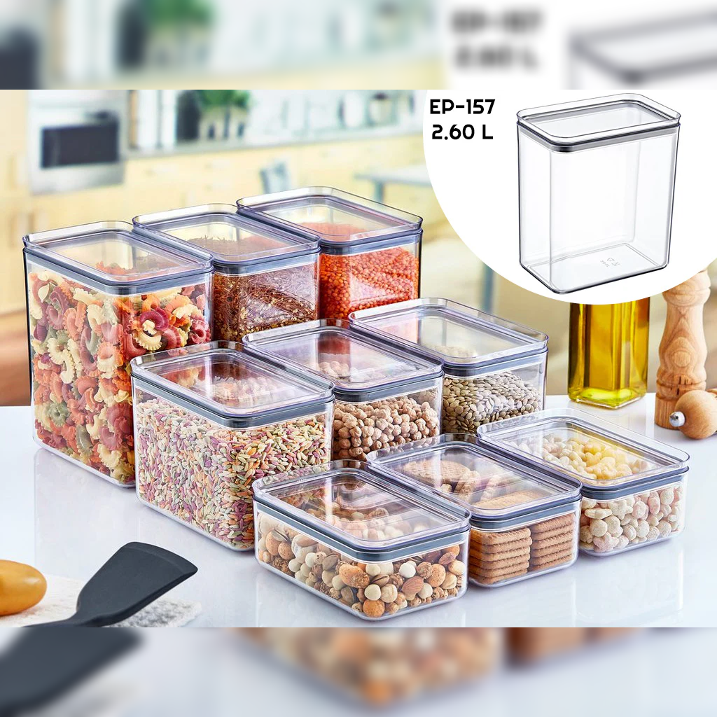 Airtight Rectangular Food Jar 2.60 lt - Lunaz Shop