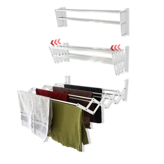 Aluminum Accordion Laundry Wall Mounted Drying Rack 75cm - Lunaz Shop