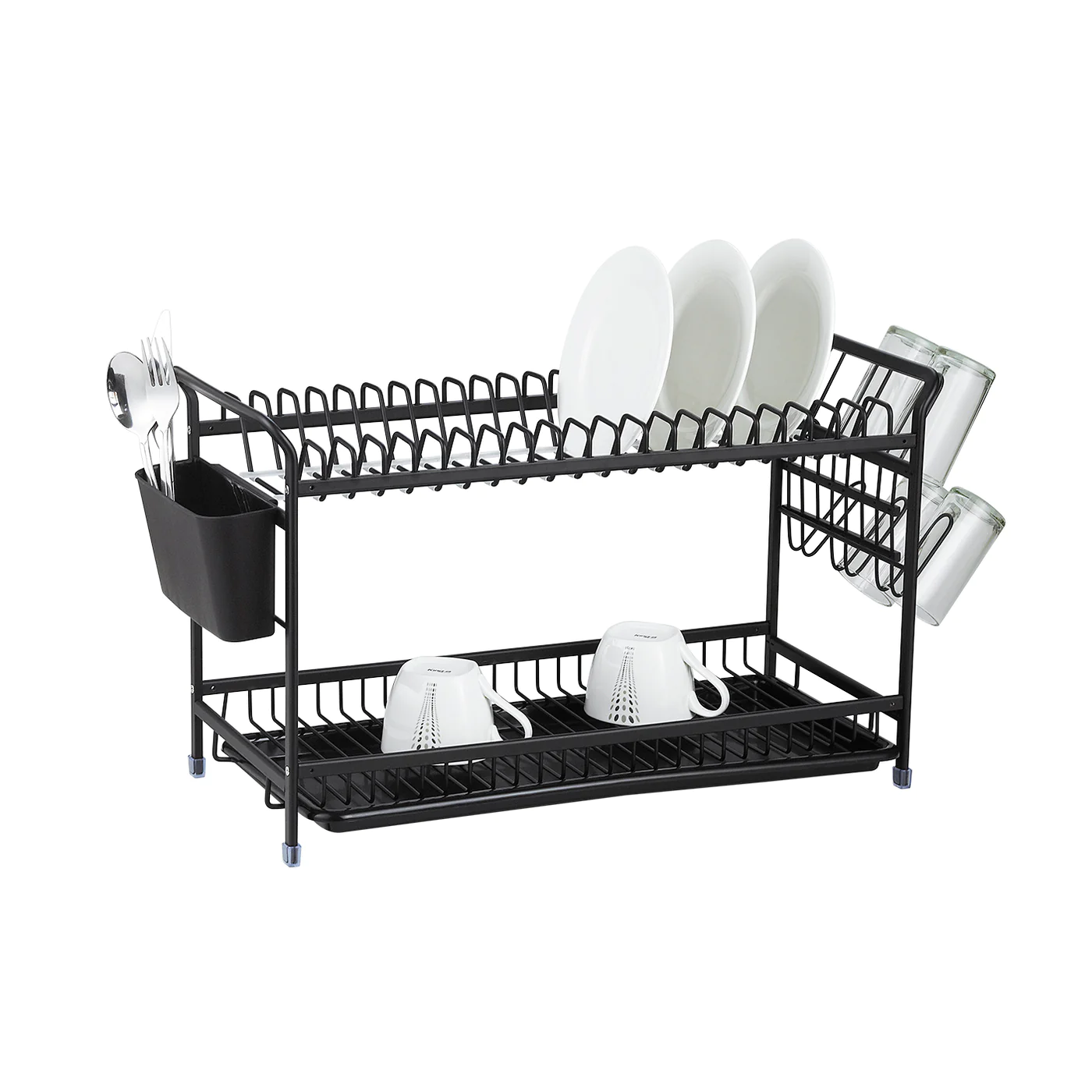 Dosthoff Black Aluminium Dish Rack 2 Tiers