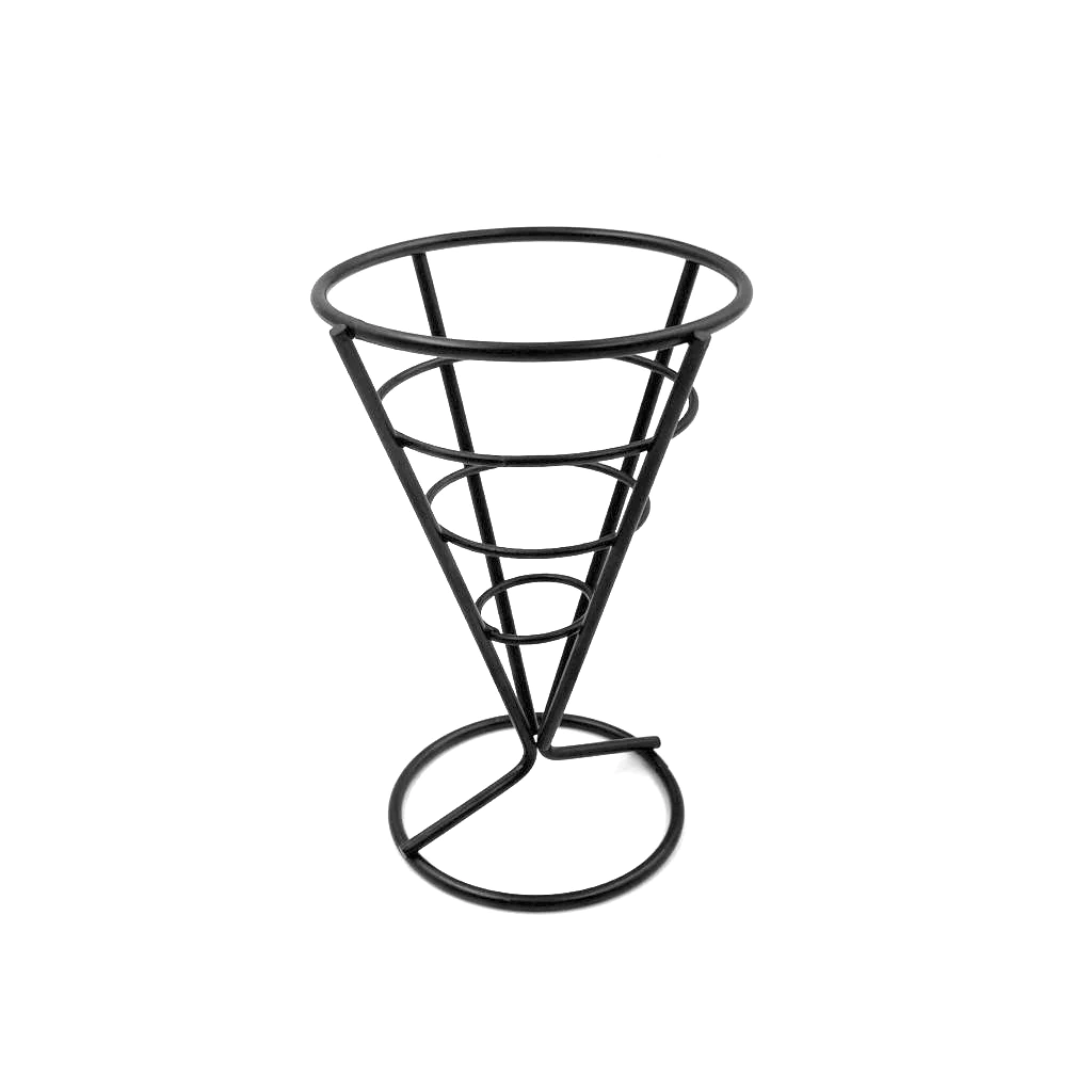 Black Conical Shape Fry Serving Basket with base - Lunaz Shop