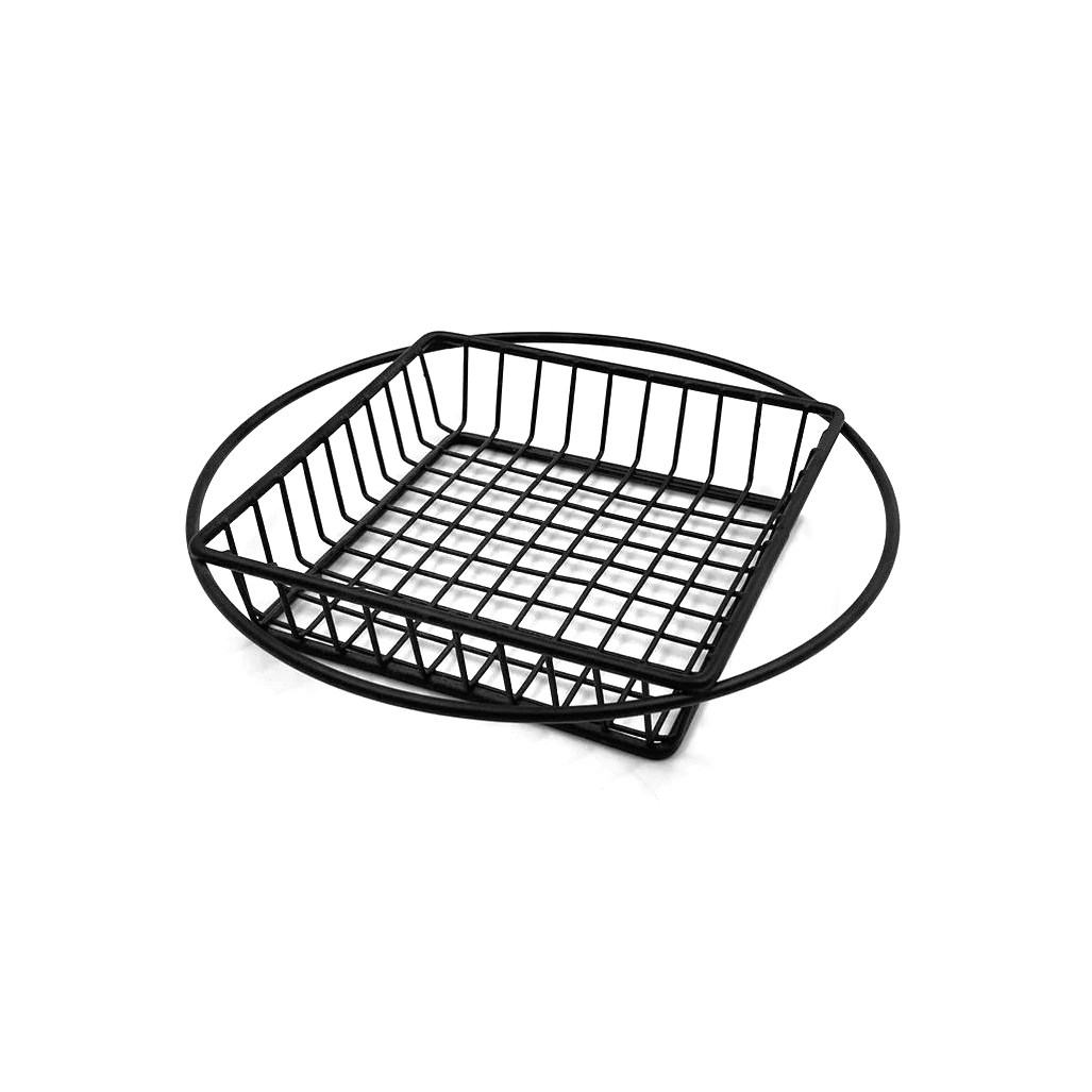 Black Round Serving Basket 20.5 cm - Lunaz Shop