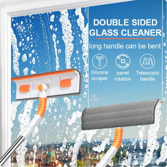 2 in 1 Window cleaner set with extensible handle squeegee - Lunaz Shop
