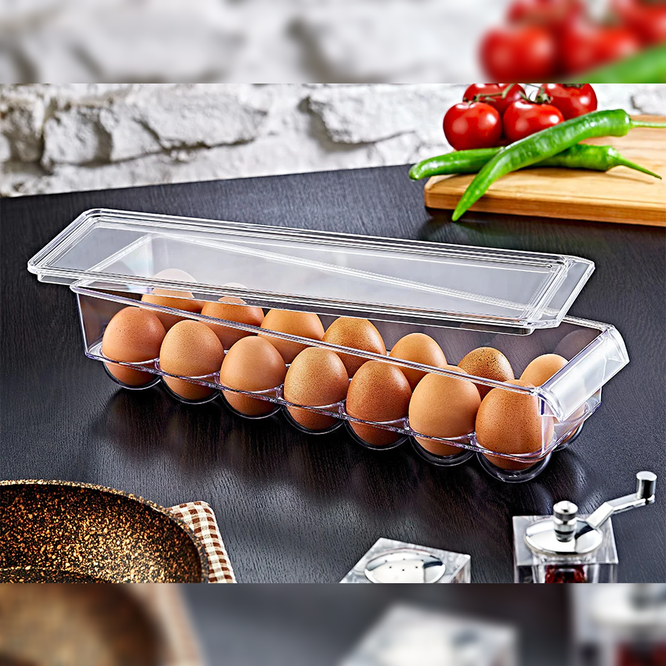 Clear 14 Eggs Holder with Cover 36 x 20.5 x 8.5 cm