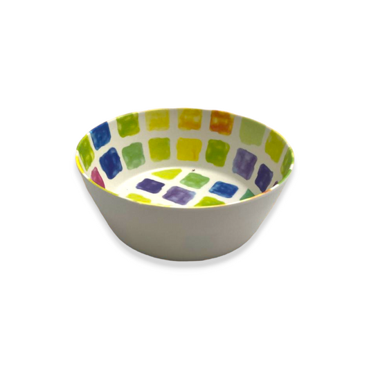 Colorful Squares Melamine Bowl X6 - 6.25" - Lunaz Shop