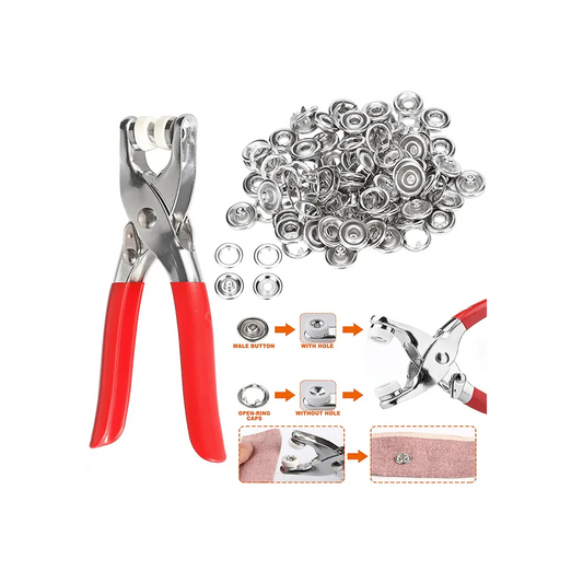 DIY 50 Sets Metal Snaps Buttons w Fastener Pliers Press - Lunaz Shop