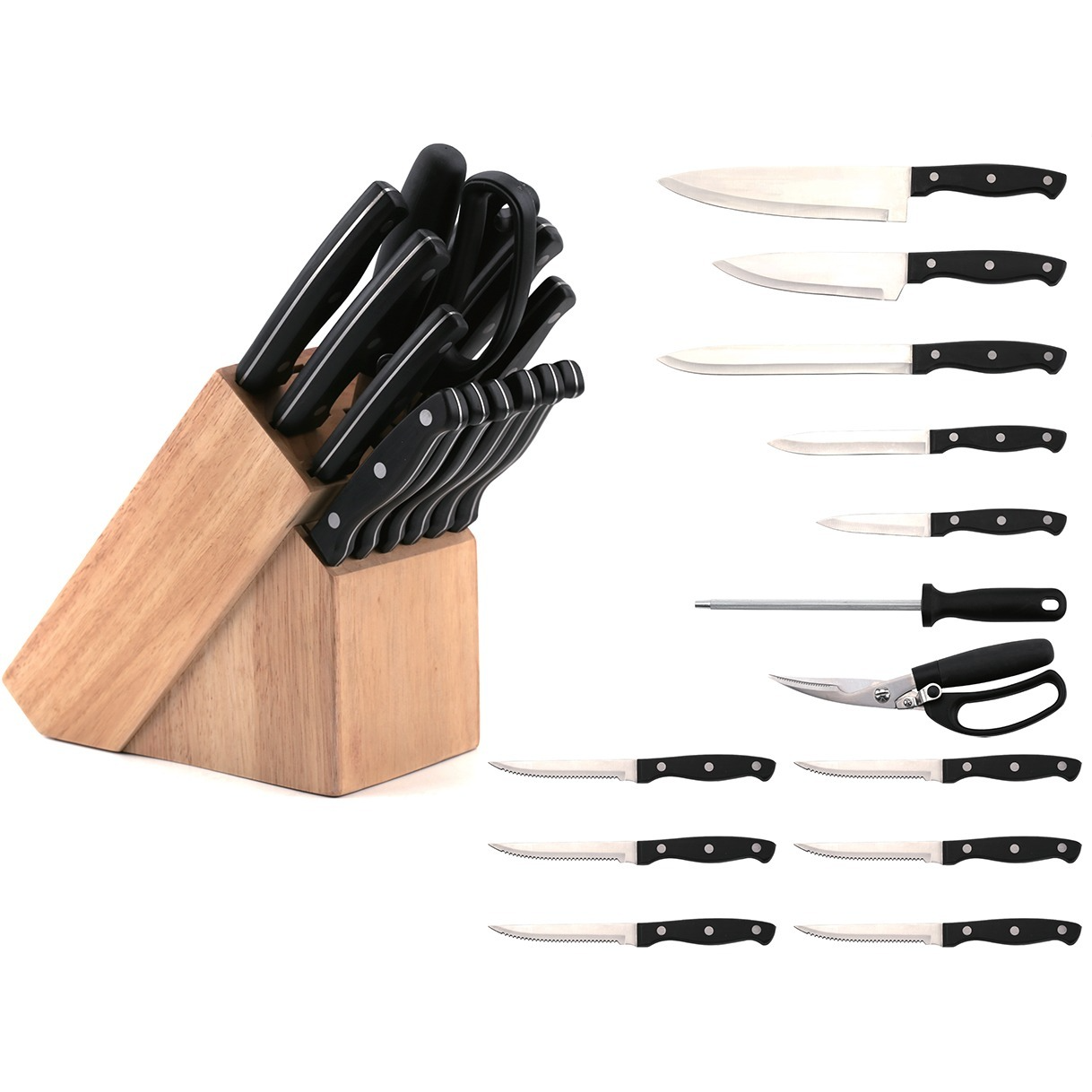 Dosthoff 14 Pieces Knife Set with Wooden Block - Lunaz Shop
