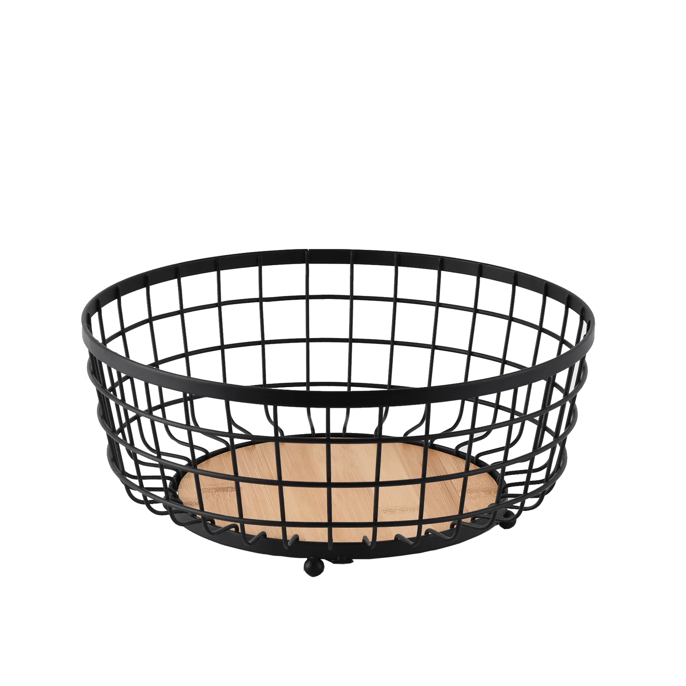 Dosthoff Iron Grid Fruit Basket with Bamboo Base MB04 - Lunaz Shop