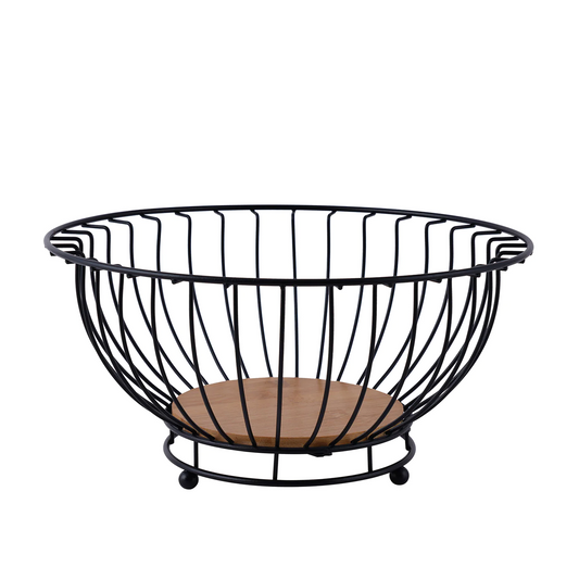 Dosthoff Iron Large Fruit Basket with Bamboo Base MB08 - Lunaz Shop