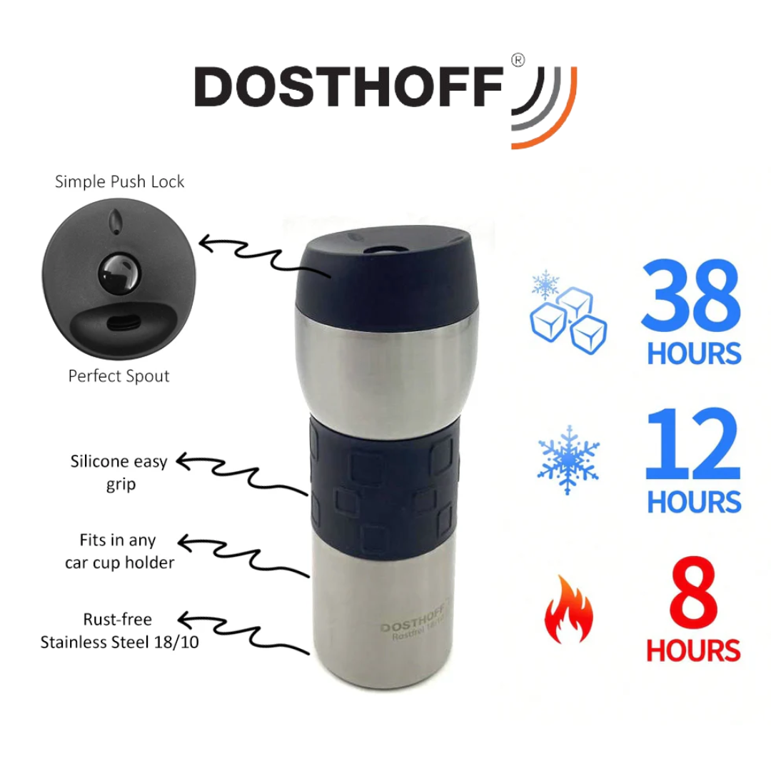 Dosthoff Vacuum Travel Mug 360 ml Stainless Steel 18/10 - Lunaz Shop