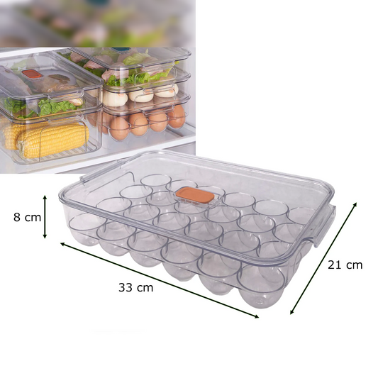 Egg Storage Box with Cover for 24 Eggs - Lunaz Shop