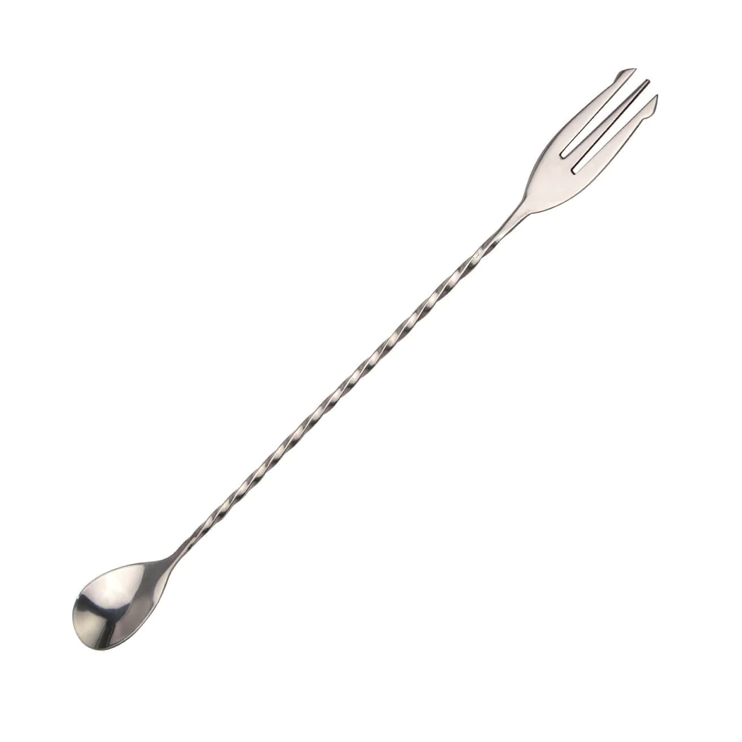 Fork Tipped Cocktail Mixing Long Spoon - Lunaz Shop