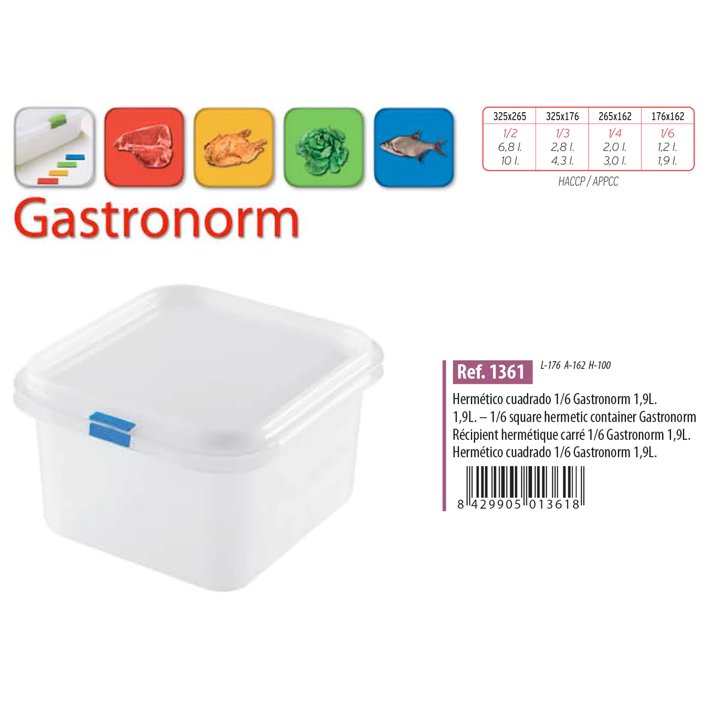 Gastronorm Plastic Storage Container - 1.9 lt - Lunaz Shop