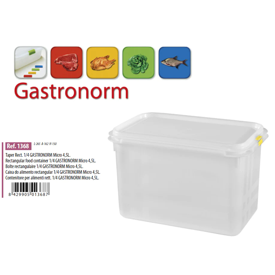 Gastronorm Plastic Storage Container - 4.5lt- Lunaz Shop