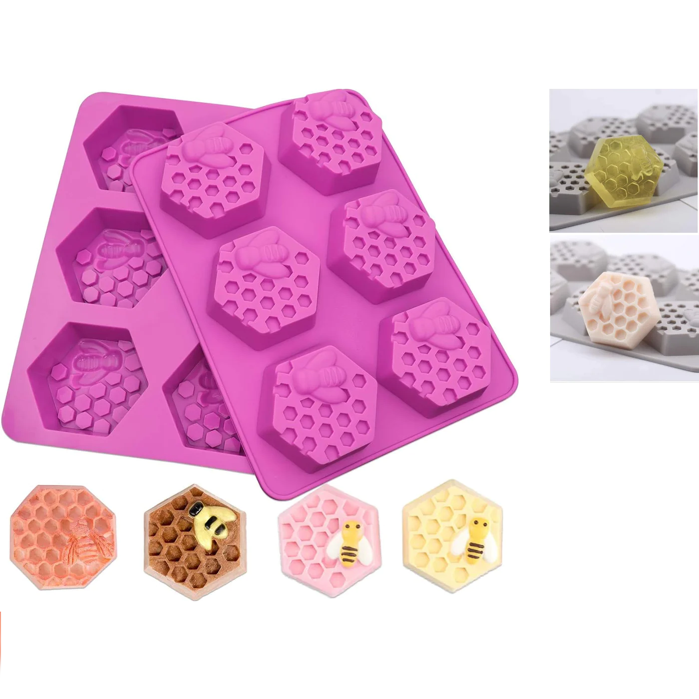 Hexagon Honey Bee Shape Silicone Mold for Soap - Lunaz shop