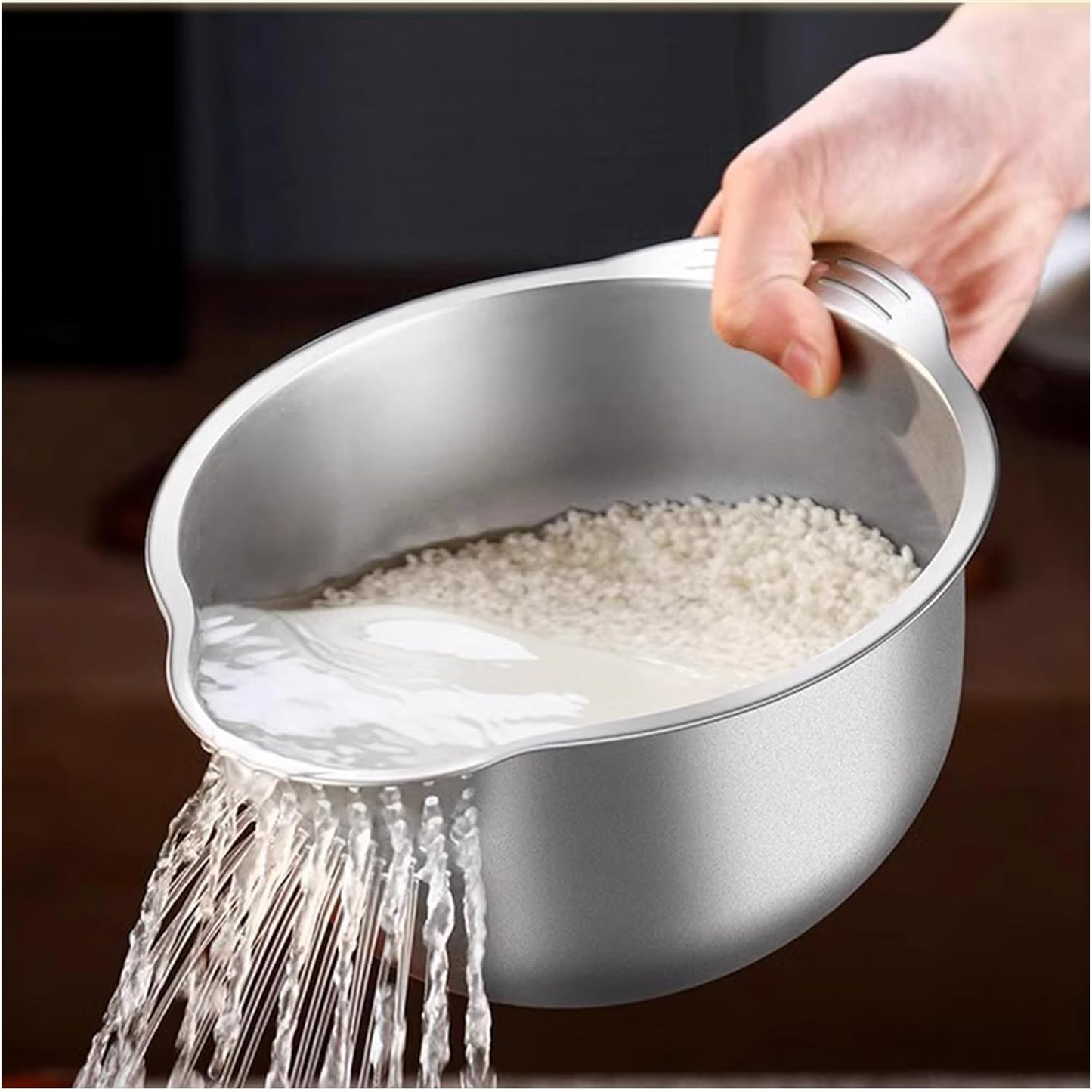 High Quality Stainless Steel Rice Strainer 24 cm - Lunaz Shop