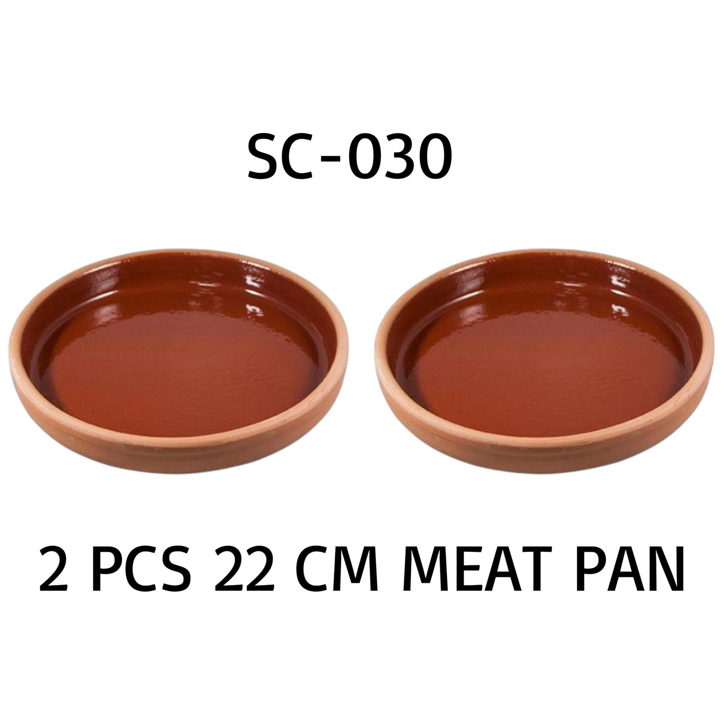 Set of 2 Clay Plates 22 x 3 cm