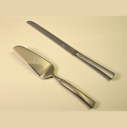 Dosthoff Golden SS Cake Serving Set Hammered Handle